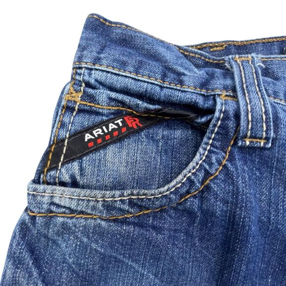 Ariat FR M5 Slim Straight Jeans Mens 30x30 (Fit 30x29) Blue Medium Wash Denim - Picture 3 of 16